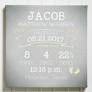 I Am Special Birth Info Personalized Canvas-24x24