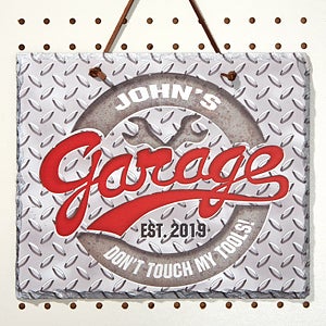 Personalized Slate Plaque - His Garage