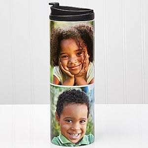 Personalized Photo Collage Travel Tumbler - 2 Photos