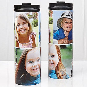 Personalized Photo Collage Travel Tumbler - 3 Photos