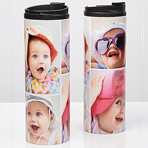 Personalized Photo Collage Travel Tumbler - 4 Photos