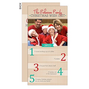 Christmas Wish List Personalized Photo Postcards