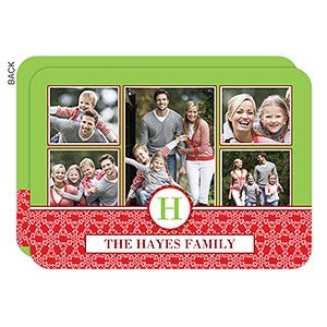 Personalized Photo Christmas Cards - Holiday Monogram 5-Photo Collage - Christmas Cards