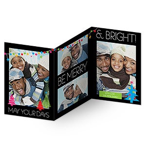 Holiday Excitement Personalized 3 Panel Photo Cards