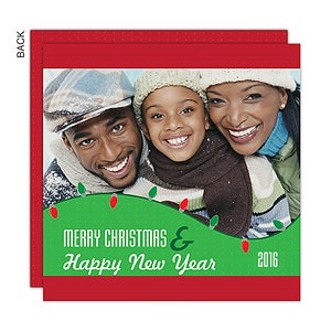 String Of Lights Personalized Photo Cards