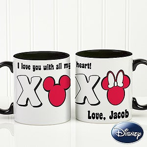 Disney® XOXO Personalized Black Handle Coffee Mug