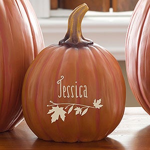 Personalized Decorative Pumpkins - Fall Decor -  Count Your Blessings - Small