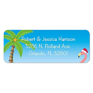 Personalized Holiday Return Address Labels - Warmest Wishes - 1 set of 60