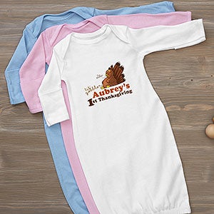 Personalized Baby Gown - My First Thanksgiving