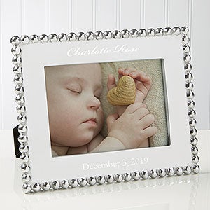 Personalized Baby Picture Frames - String of Pearls - Mariposa