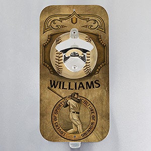 Personalized Magnetic Bottle Opener - Vintage Sports