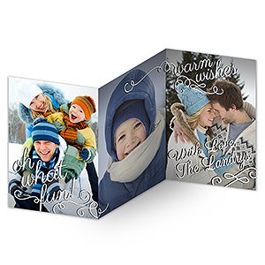 Oh What Fun! Personalized 3 Panel Photo Cards