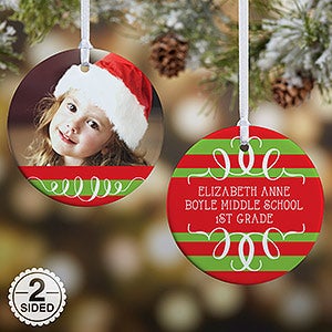 2-Sided Classic Christmas Photo Ornament