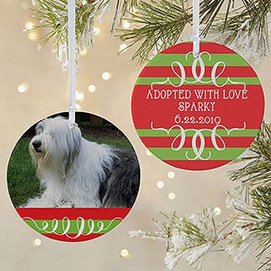 Red & Green Custom Photo Ornaments