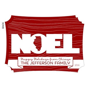 State Of Noel Personalized Flat Card