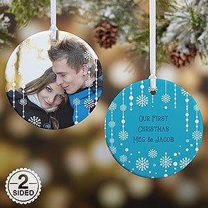 2-Sided Christmas Snowflake Personalized Photo Ornament