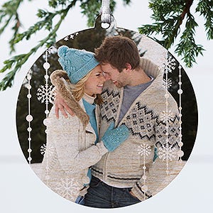 Christmas Snowflake Personalized Photo Ornament - 1 Sided Wood