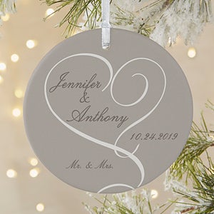 Engagement Photo Christmas Ornament - Large 1-Sided