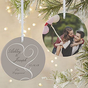 Engagement Photo Christmas Ornament - Large 2-Sided