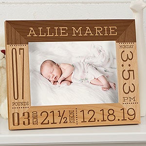 Baby Picture Frame 5x7 Birth Announcement Info