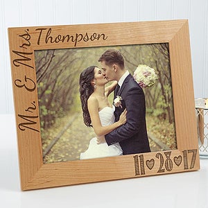 Personalized Wedding Photo Wood Frame - Our Wedding Date - 8x10 ...