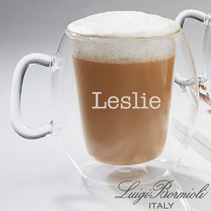 Luigi Bormioli® Engraved Insulated Glass Mug- Name