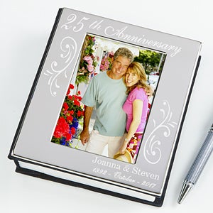 Anniversary Memories Silver Engraved Photo Album