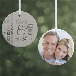 Personalized Anniversary Photo Ornament - 2-Sided