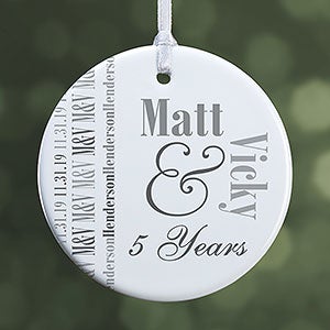 Personalized Anniversary Photo Ornament - 1-Sided