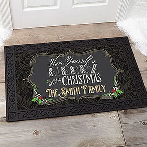 Merry Little Christmas Personalized Doormat- 20x35