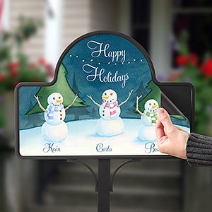 Our Snowman Family Personalized Garden Stake- Magnet Only