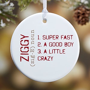 1-Sided Definition of Pet Personalized Ornament