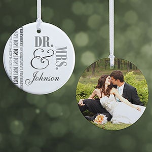 Personalized Wedding Christmas Ornament - We Said I Do - 2-Sided