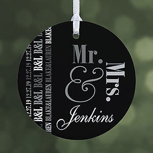 Personalized Wedding Christmas Ornament - We Said I Do - 1-Sided