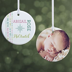 Personalized New Baby Photo Christmas Ornament - Darling Baby