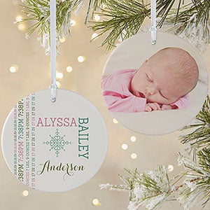 New Baby Personalized Photo Christmas Ornament