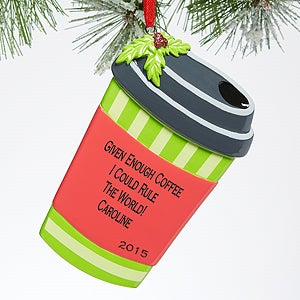 Travel Coffee Mug© Personalized Ornament