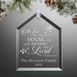 Personalized Religious Christmas Ornaments - We Will Serve The Lord