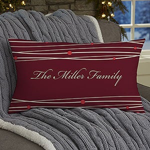 Holiday Wreath Personalized Lumbar Pillow