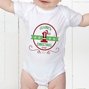 Santa Loves Me Personalized Baby Bodysuit