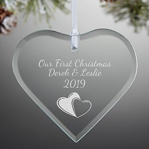 Personalized Glass Heart Christmas Ornament - Create Your Own