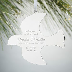 Engraved Dove Ornament - Memorial