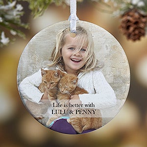 Personalized Pet Christmas Ornament - 1-Sided Pet Photo - Ornament Gifts
