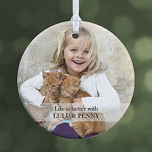 Personalized Pet Christmas Ornament - 1-Sided Pet Photo