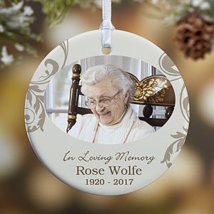 1-Sided In Loving Memory Personalized Memorial Photo Ornament