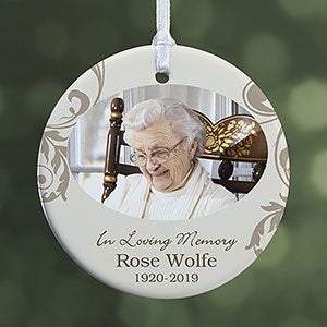 Personalized Photo Memorial Christmas Ornament - In Loving Memory - 1-Sided