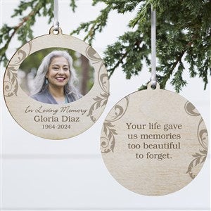 In Loving Memory Personalized Memorial Photo Ornament - 2 Sided Wood