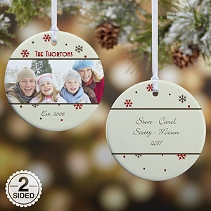 2-Sided Photo Memories Snowflake Personalized Ornament