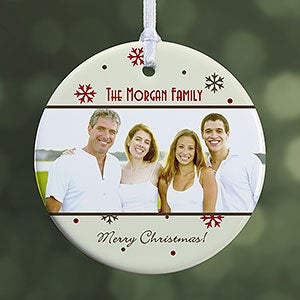 Personalized Photo Christmas Ornament - Snowflake - 1-Sided