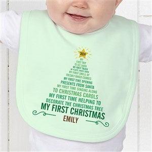 Personalized Baby's 1st Christmas Baby Bib